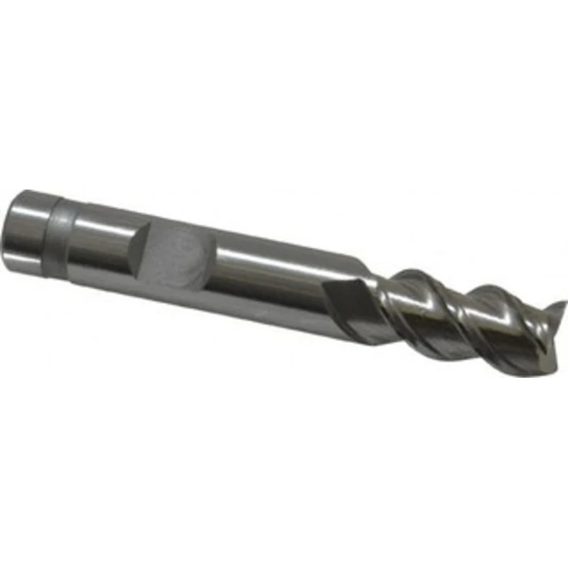 OSG 3/8, 3/4 LOC, 3/8 Shank Diam, 2-1/2 OAL, 3 Flute, Powdered Metal Square End Mill Single End, Uncoated, Spiral Flu...